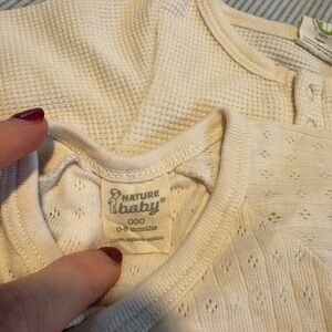 Nature Baby Organic Cream Long Sleeve Onesies